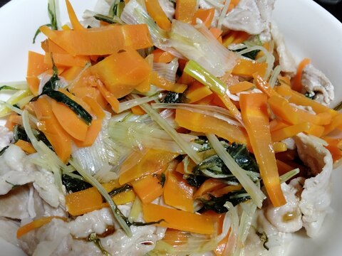 水菜の豚肉蒸し